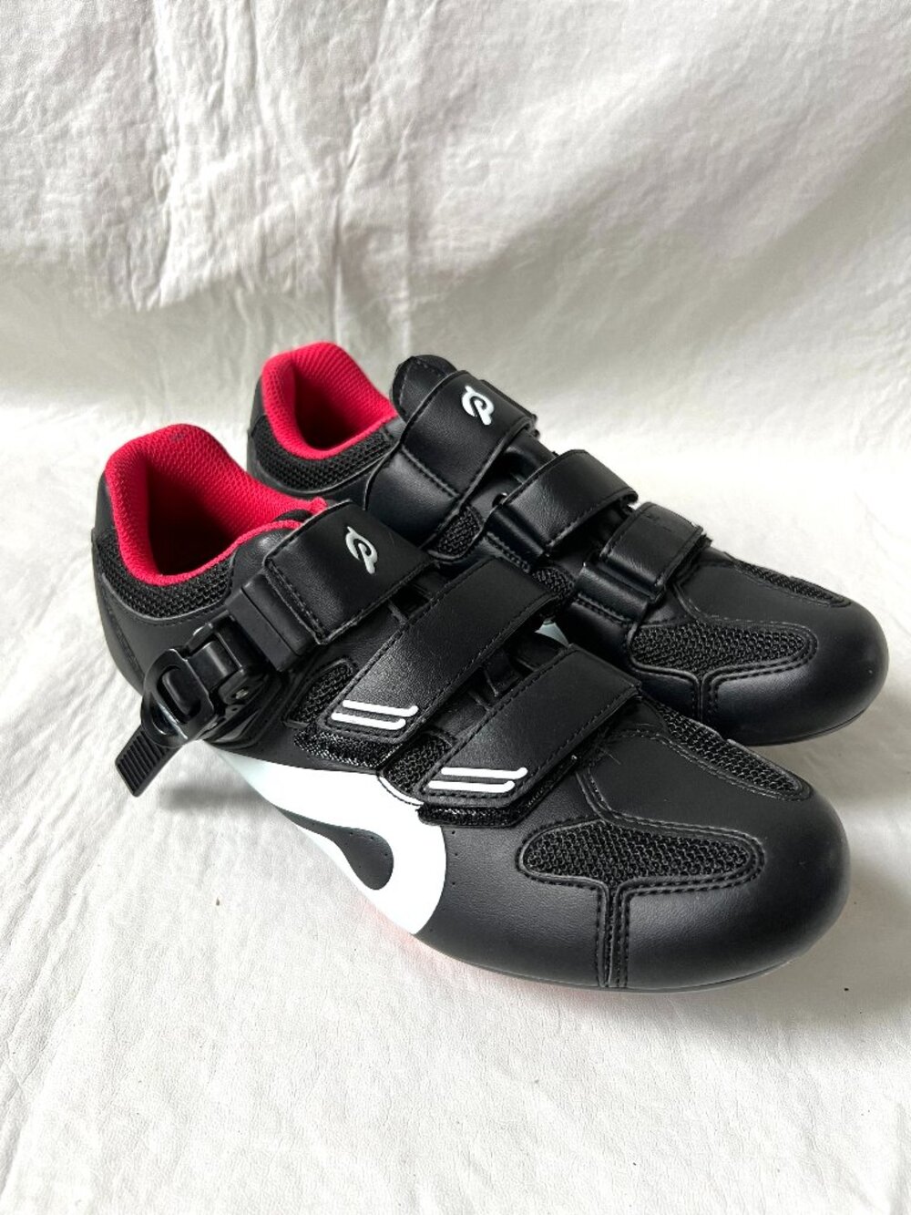Peloton shoes cycling biking womens 8 39 black faux leather 3 strap